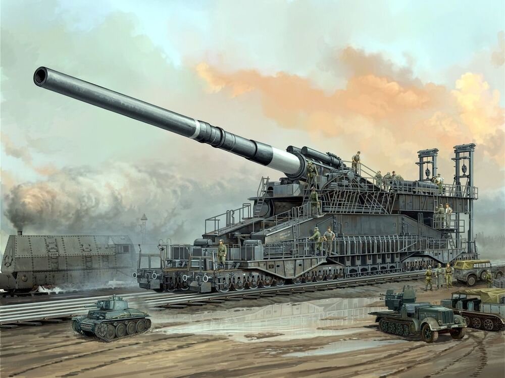 DORA 80CM RAILWAY GUN1:72