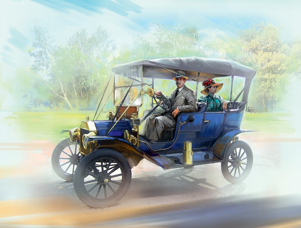 American Motorists (1910s) (1 male, 1 female figures)
