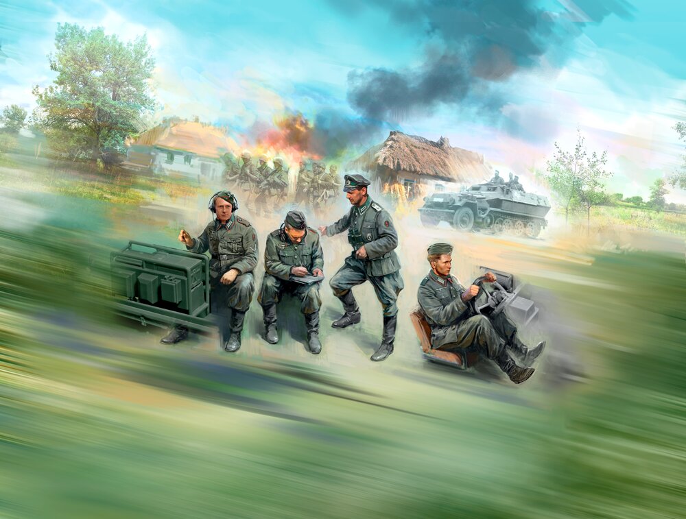 German Command Vehicle Crew (1939-1942) (4 figures)