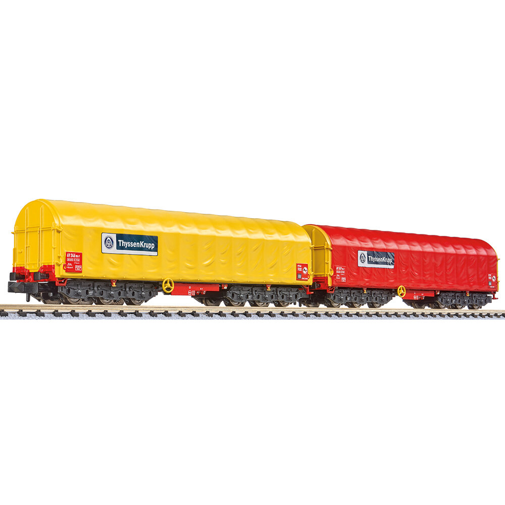 2-unit set, coil transport wagon, type Sahimms-u, ″ThyssenKrupp″, Ep.VI