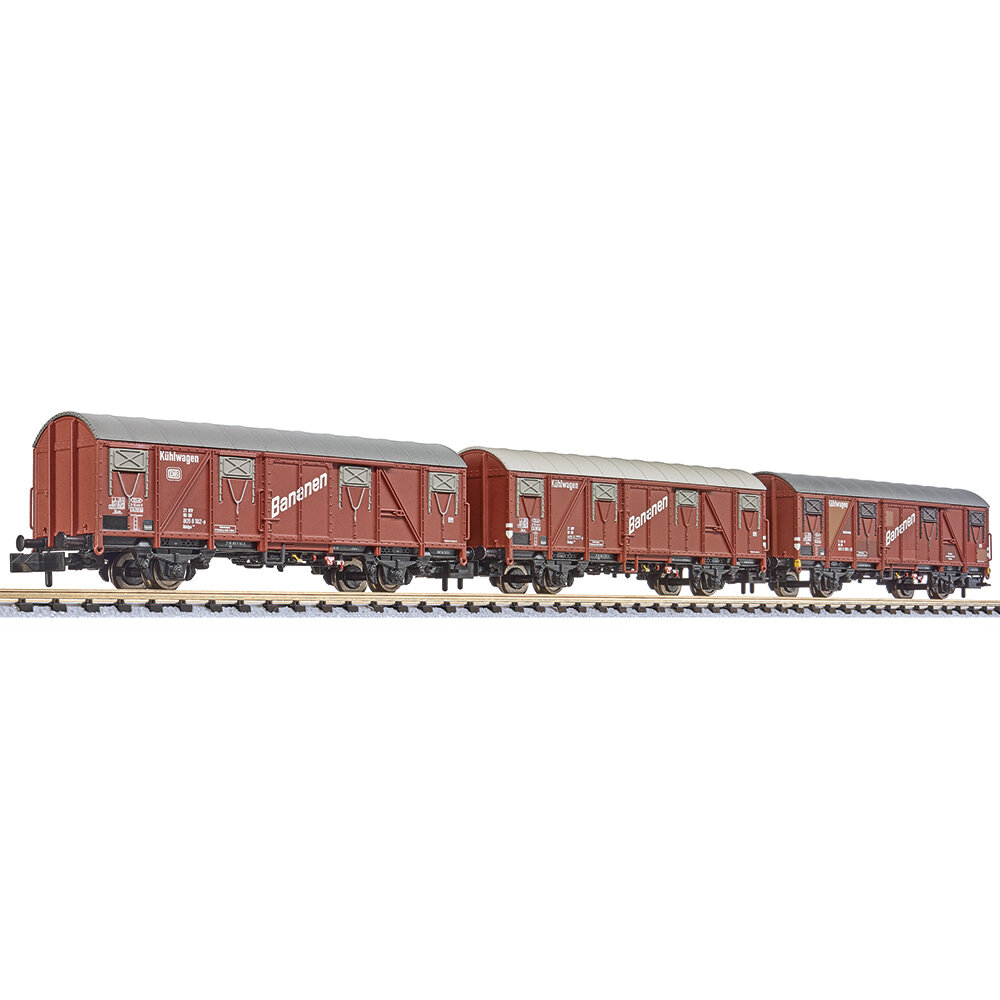 3-unit set, closed wagon, Ibblps 393, ″BANANEN″, DB, Ep.IV