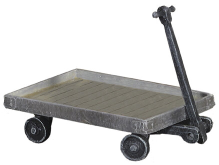 4 Wheel Platform Trolley (cast white metal)