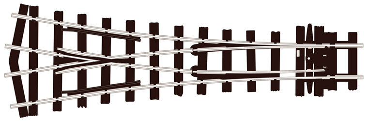 Y medium radius turnout