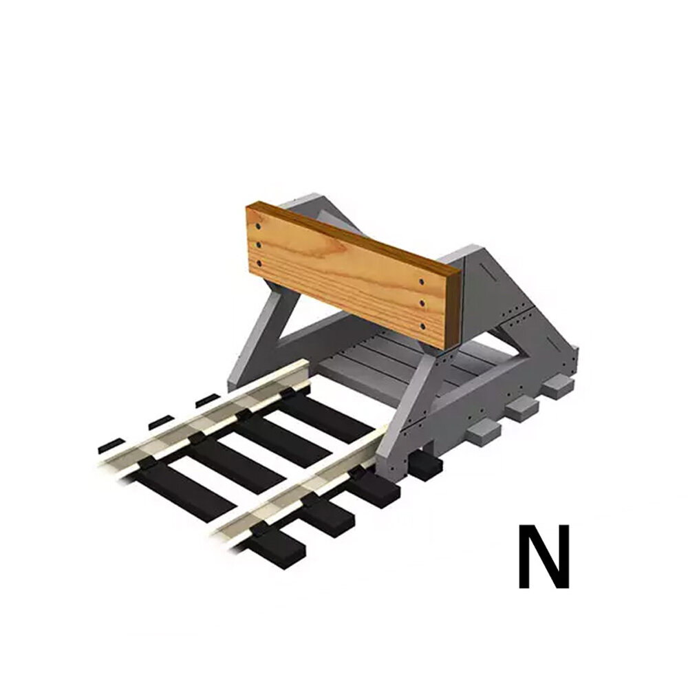 2 X N Scale Buffer Stop w/Wooden Bumper