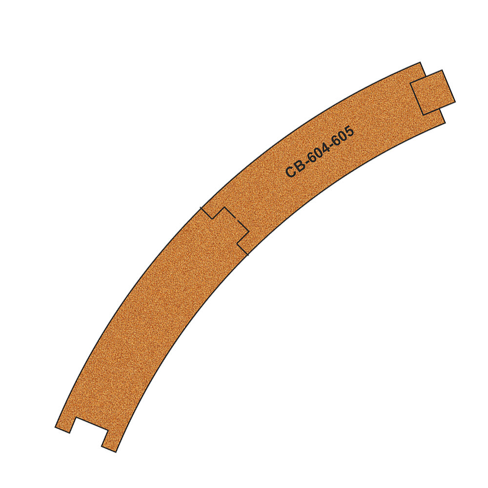 10 X Pre-Cut Cork Bed for R604-605 R1 Curve Tracks