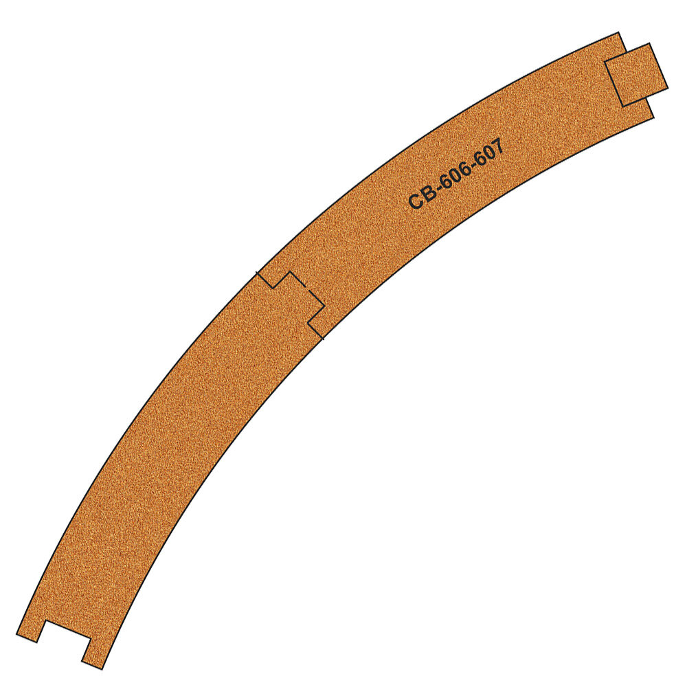10 X Pre-Cut Cork Bed for R606-607 R2 Curve Tracks