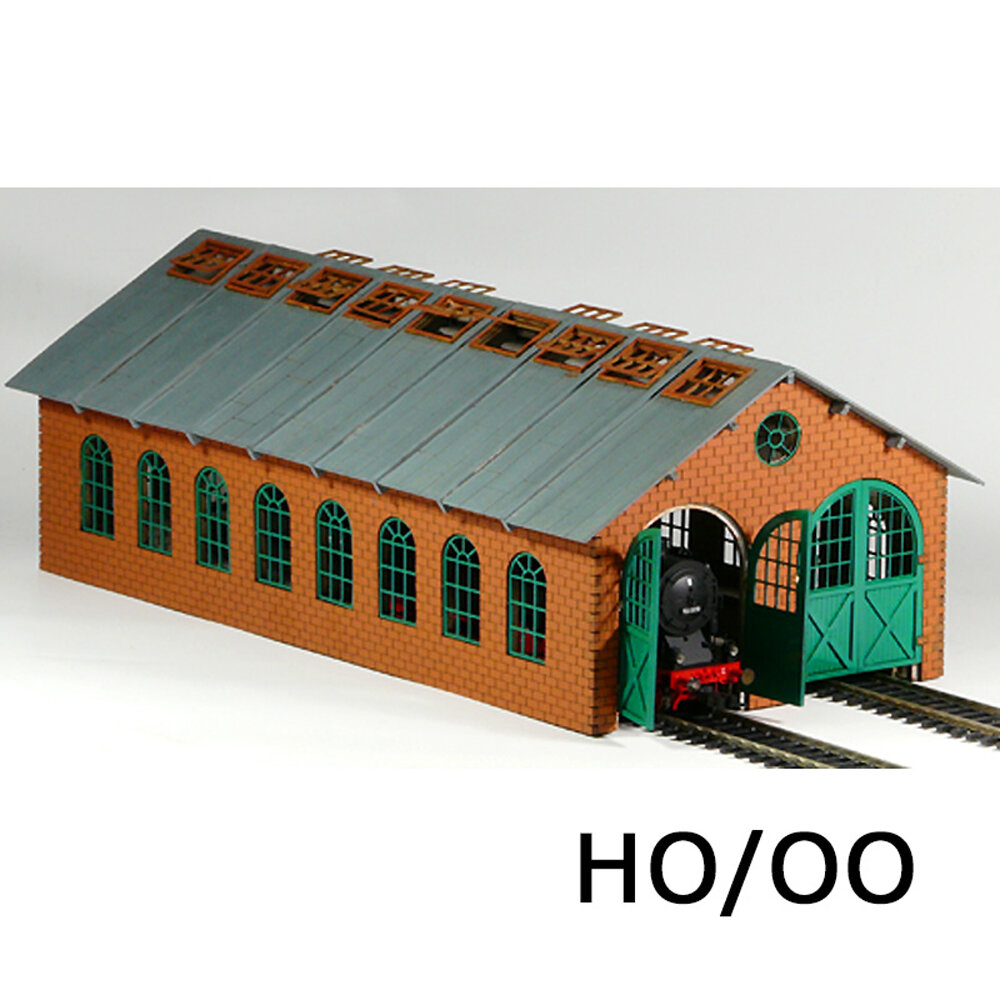 HO/OO Double Engine Loco Shed (Long) w/Interior Lighting