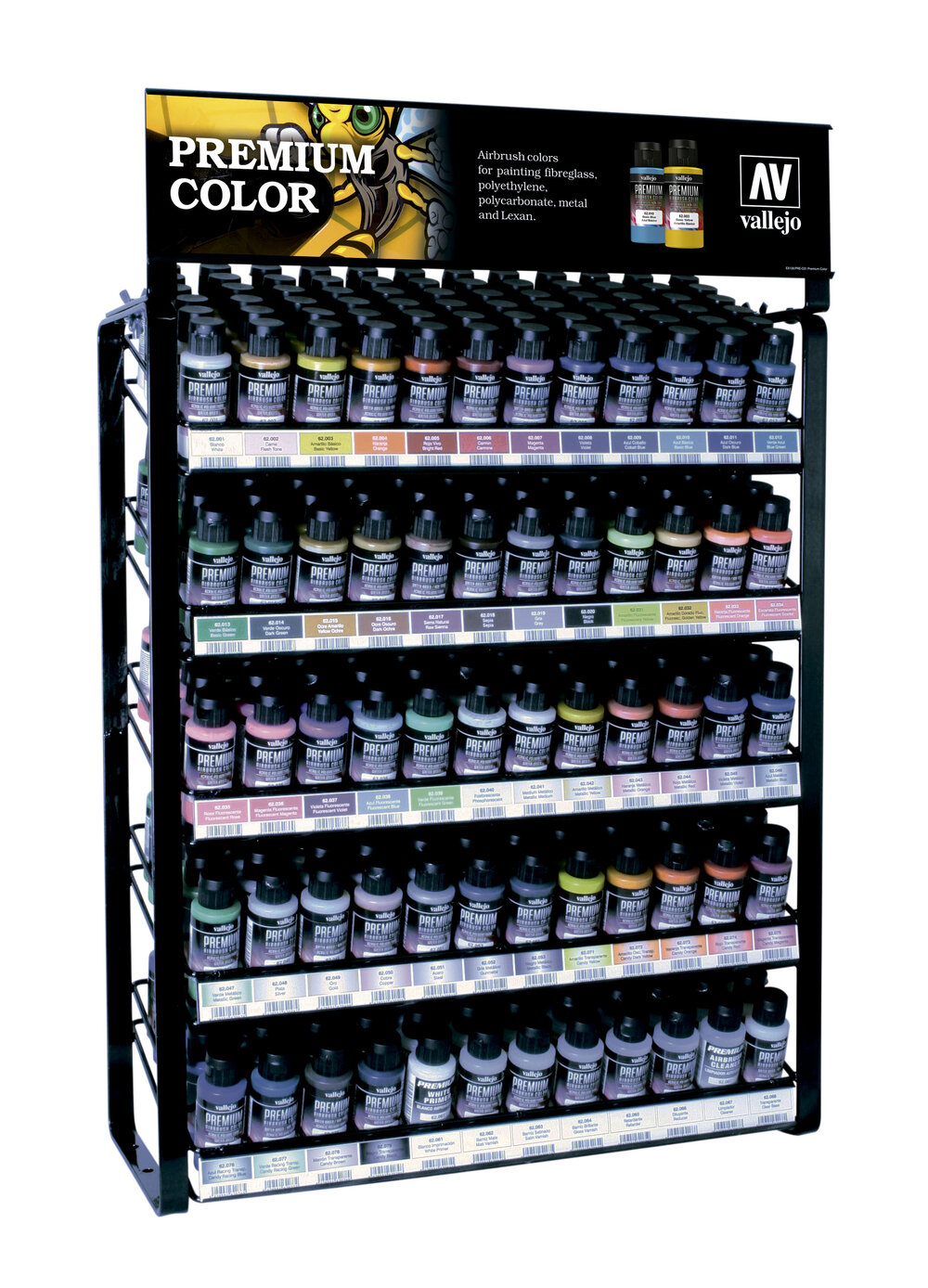 60 colors en 60 ml bottles with flip top