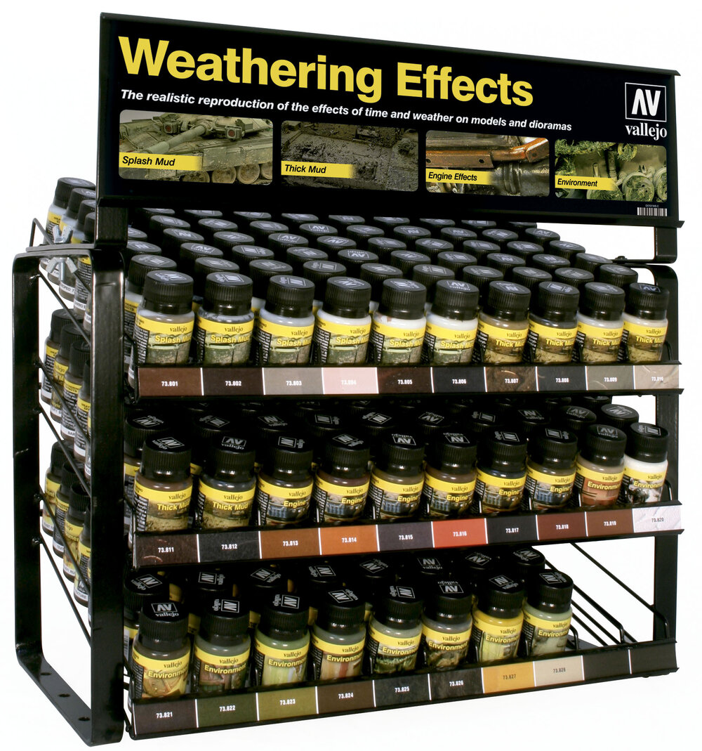 28 weathering effects in 40 ml bottles.