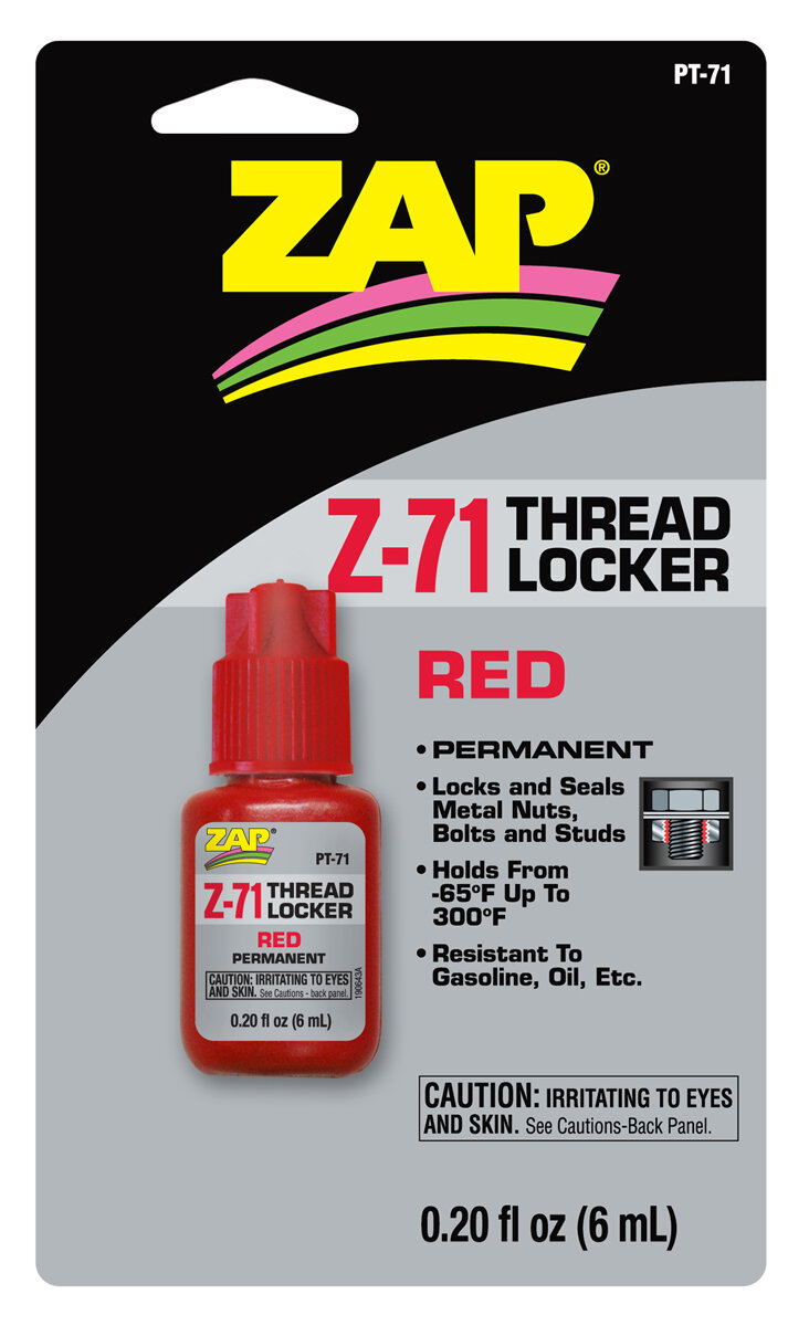 0.20 fl oz. (6 ml.) Z-71 Permanent Thread Locker (red), carded(6)